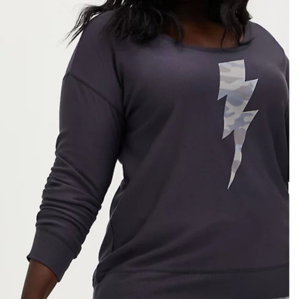 🆕GREY CAMO & LIGHTENING BOLT FLEECE SLEEP SWEATSHIRT